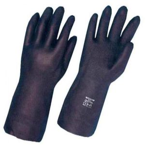 Rubber Gloves with Latex - Heavy Duty - Shield - Black - Large