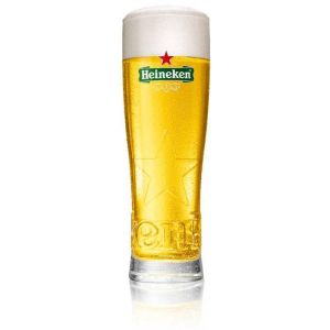 Beer Glass - Heineken Star - Toughened - 10oz (28cl) CE - Nucleated