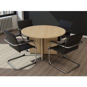 1200w, MFC 25mm maple finish Circular meeting table-panel end legs, 5 years guarantee