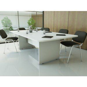 MFC 25mm white rectangular meeting table, 5 years guarantee
